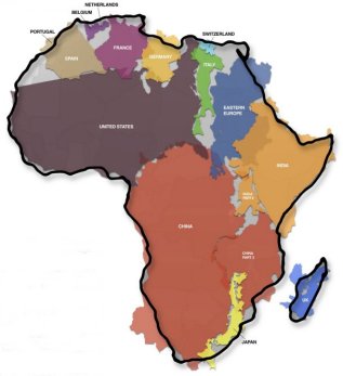 Size of  Africa