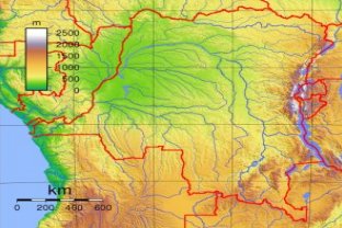 Democratic Republic of Congo Topography